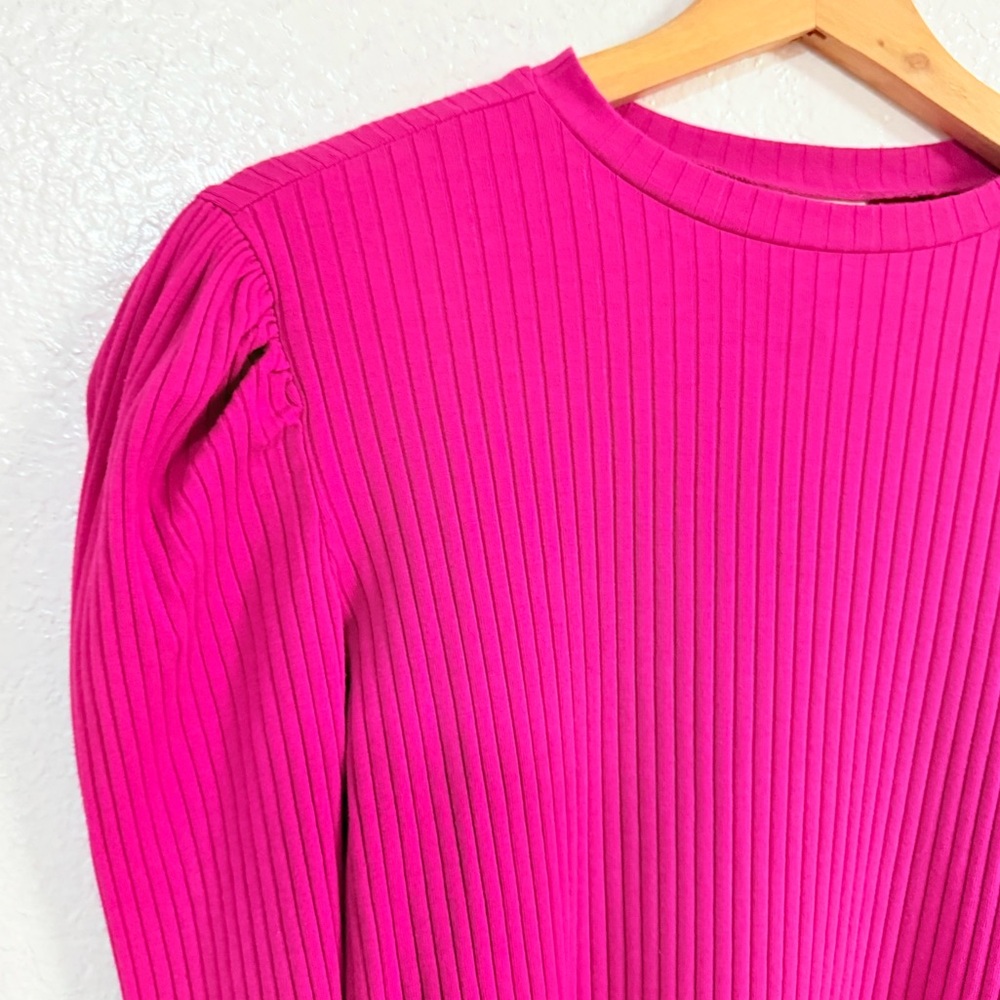 FARM Rio Pink Ribbed Long Sleeve Top - Picture 5 of 12